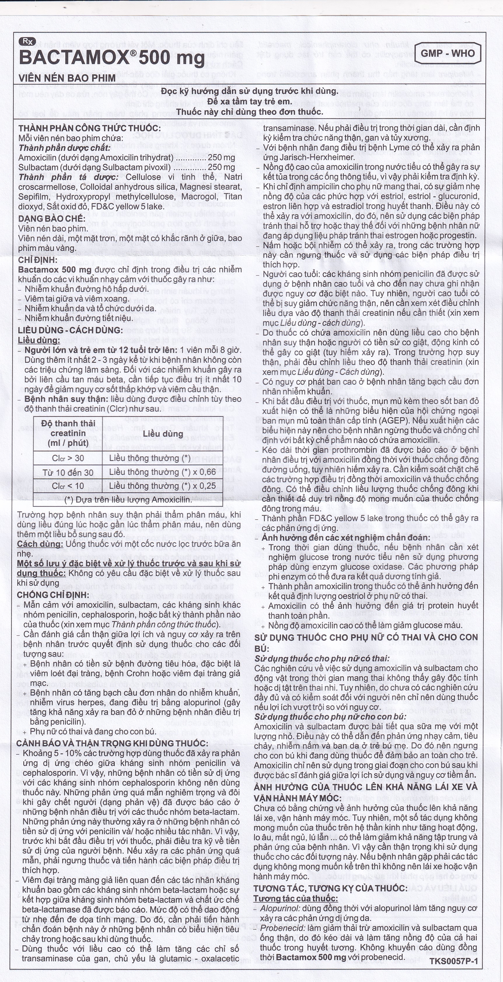 Hình ảnh Thuốc Bactamox 500mg Imexpharm điều trị nhiễm khuẩn đường hô hấp dưới, viêm tai giữa (2 vỉ x 7 viên)