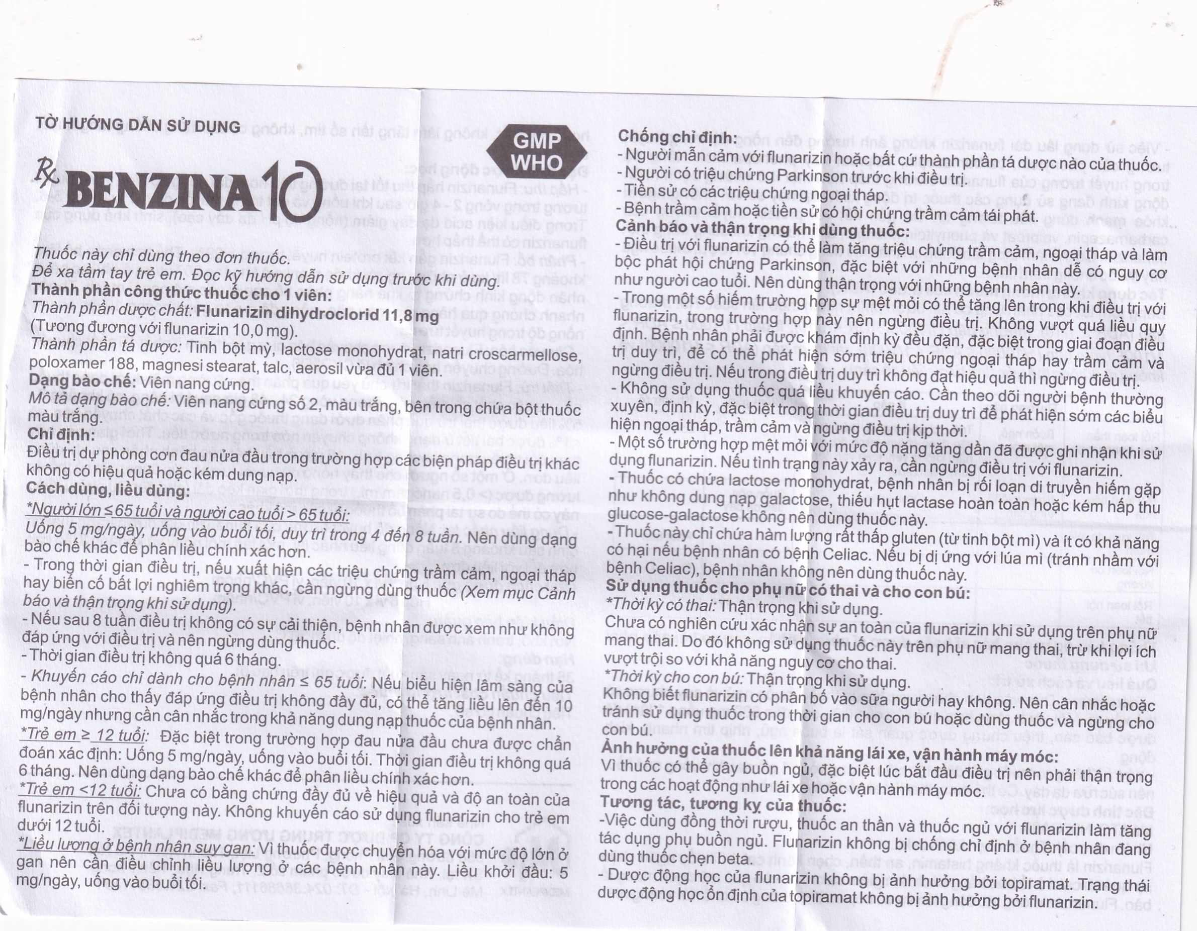 Hình ảnh Thuốc Bezina 10 Mediplantex điều trị dự phòng cơn đau nửa đầu (6 vỉ x 10 viên)