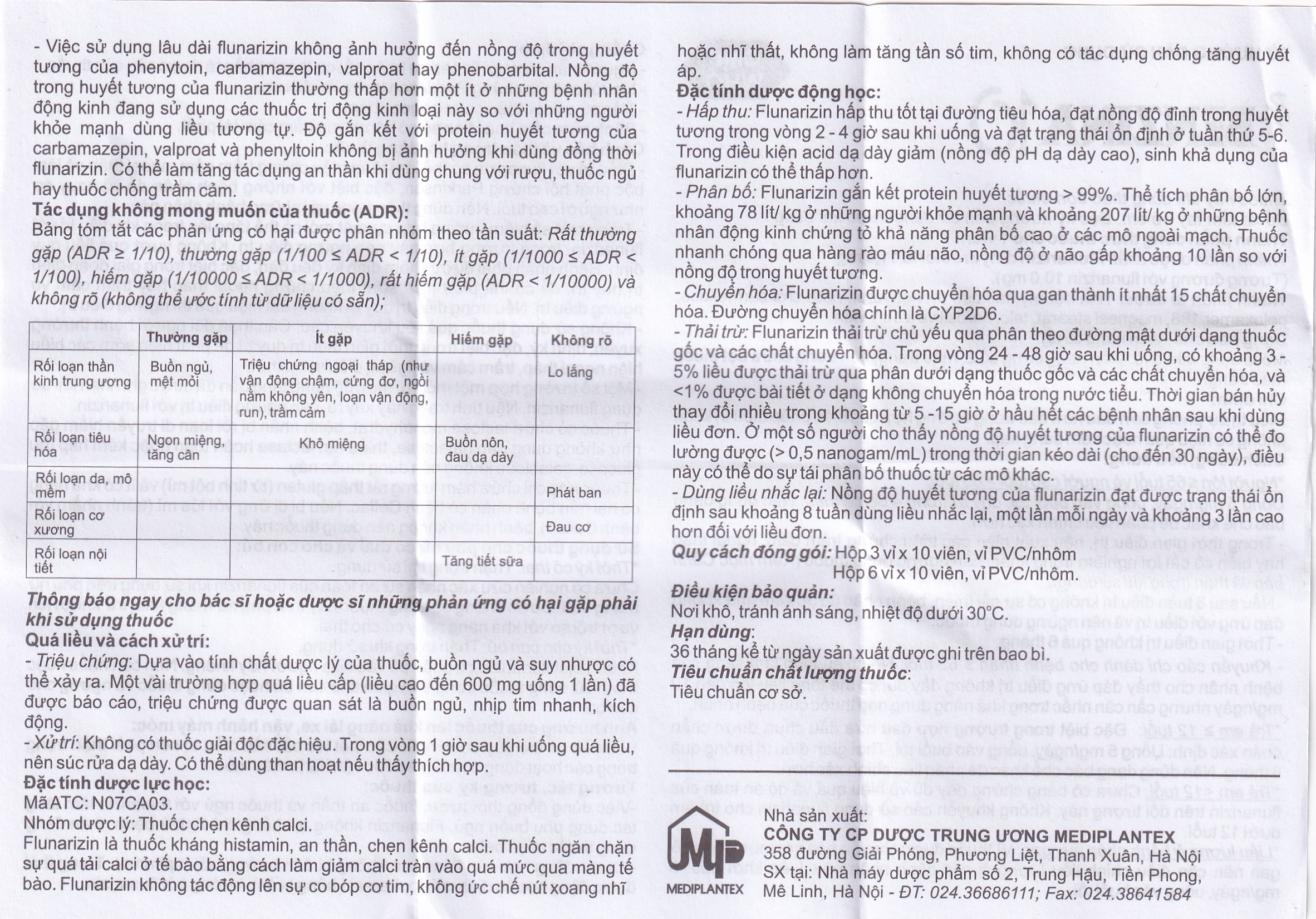 Hình ảnh Thuốc Bezina 10 Mediplantex điều trị dự phòng cơn đau nửa đầu (6 vỉ x 10 viên)