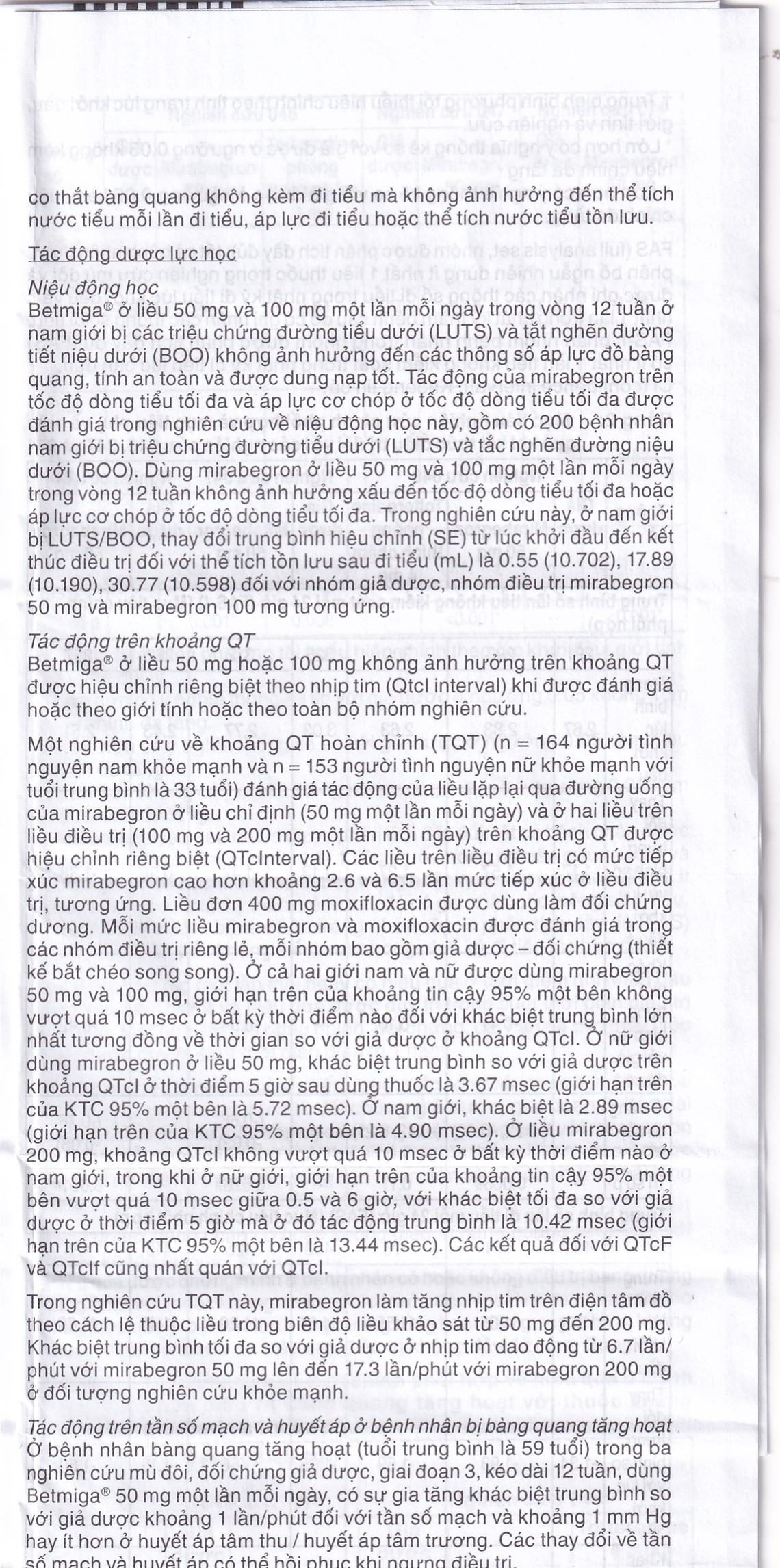 Hình ảnh Thuốc Betmiga 50mg Astellas điều trị triệu chứng tiểu gấp (3 vỉ x 10 viên)