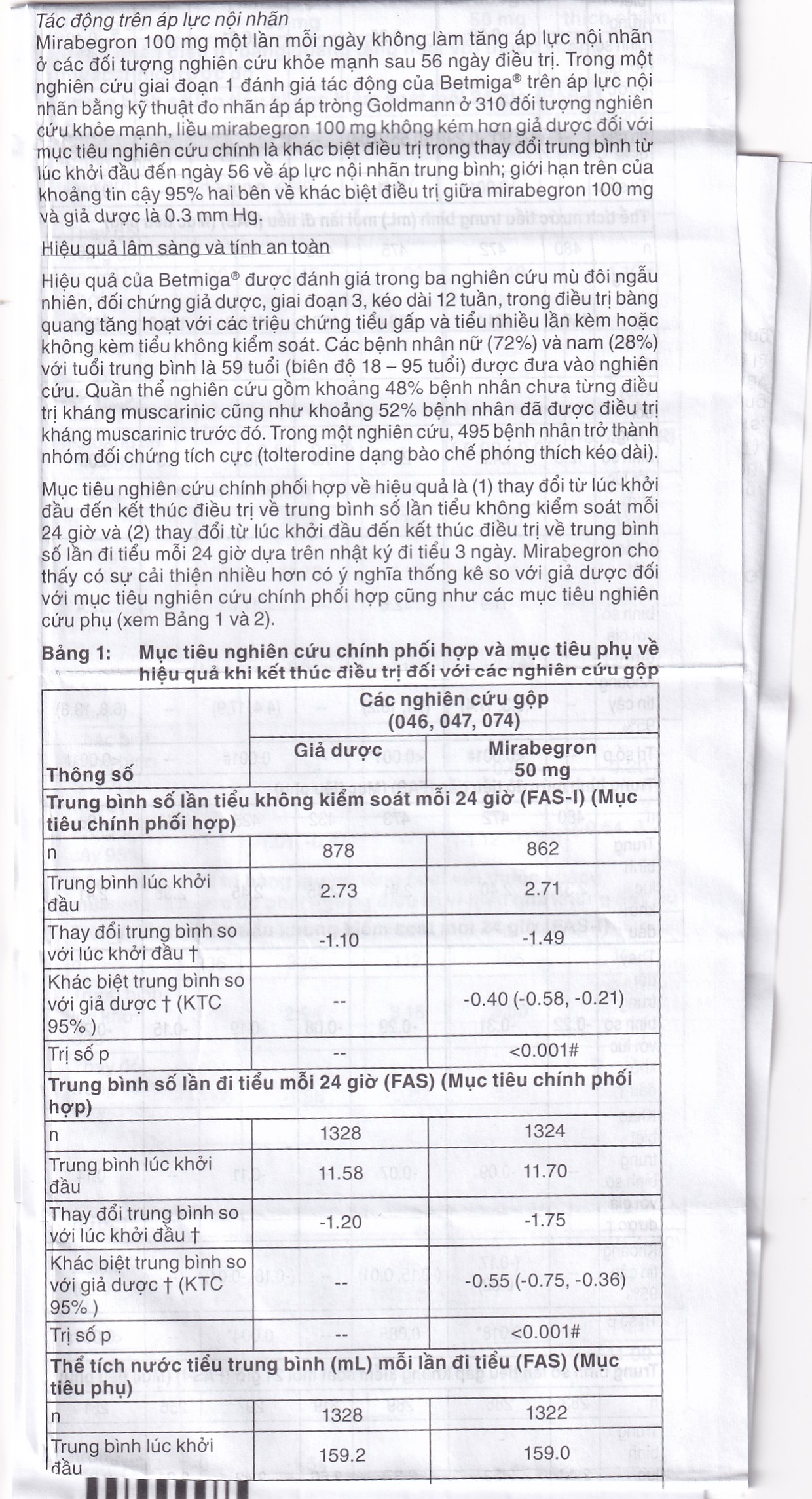 Hình ảnh Thuốc Betmiga 50mg Astellas điều trị triệu chứng tiểu gấp (3 vỉ x 10 viên)