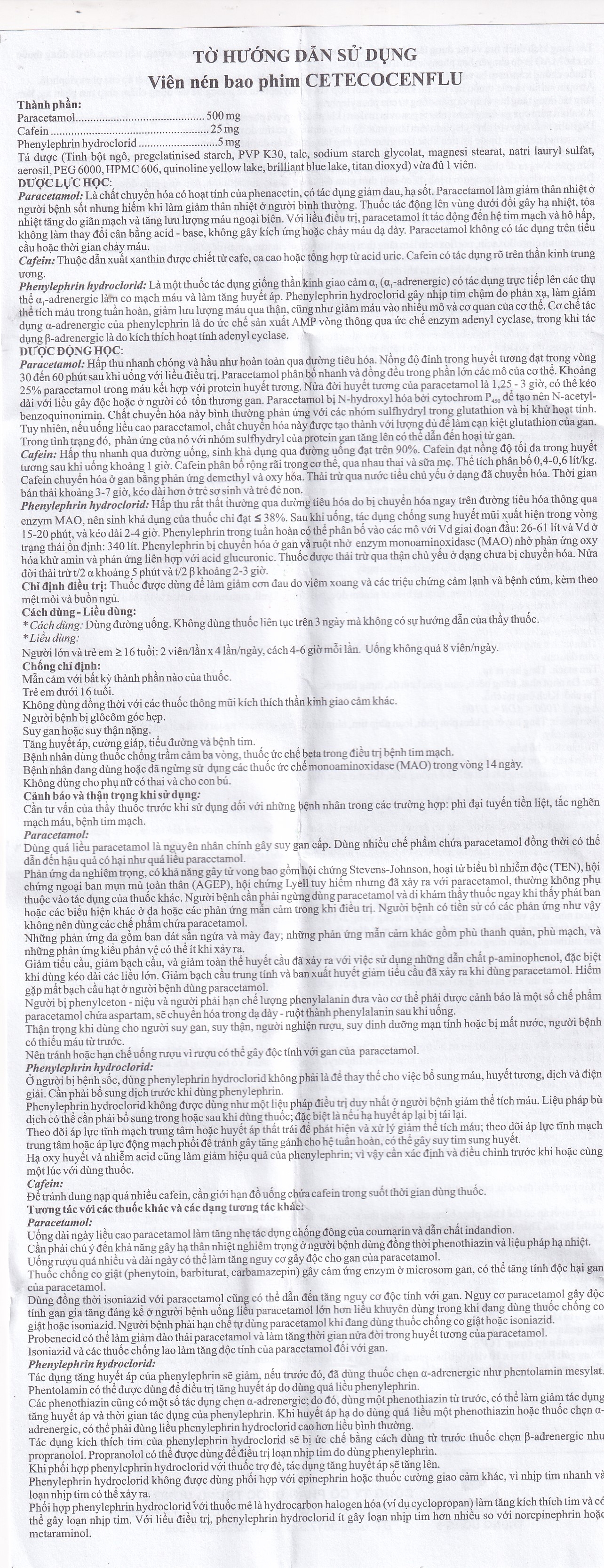 Hình ảnh Thuốc Ceteco Cenflu TW3 không gây buồn ngủ, giảm cơn đau do viêm xoang (10 vỉ x 10 viên)