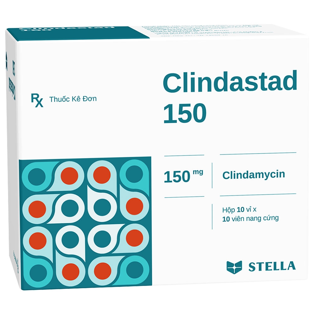 Hình ảnh Thuốc Clindastad 150 Stella Pharm điều trị viêm a-mi-đan, viêm họng, viêm xoang (10 vỉ x 10 viên)