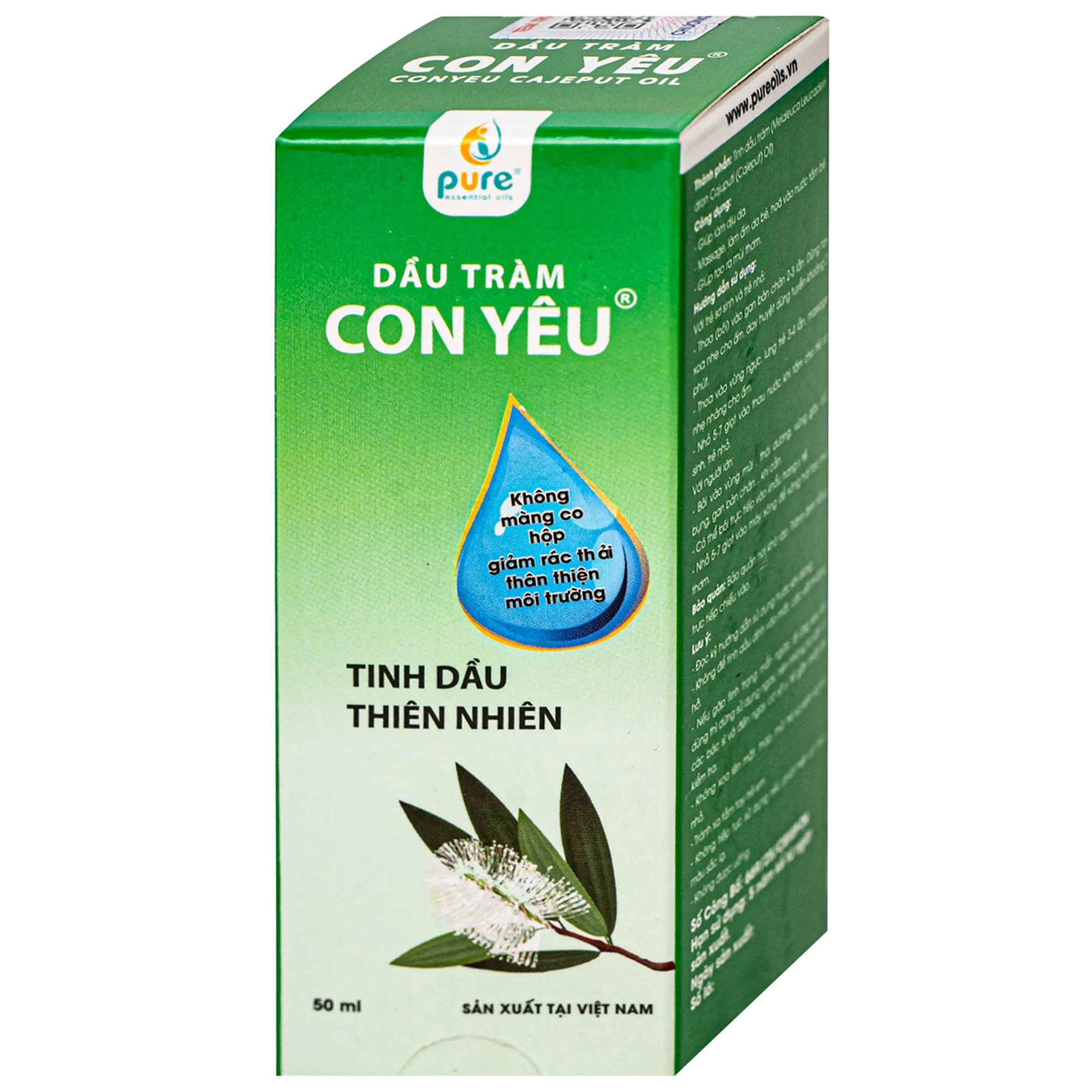 Hình ảnh Dầu tràm Con Yêu giúp giữ ấm, giảm triệu chứng ho, sổ mũi (50 ml)