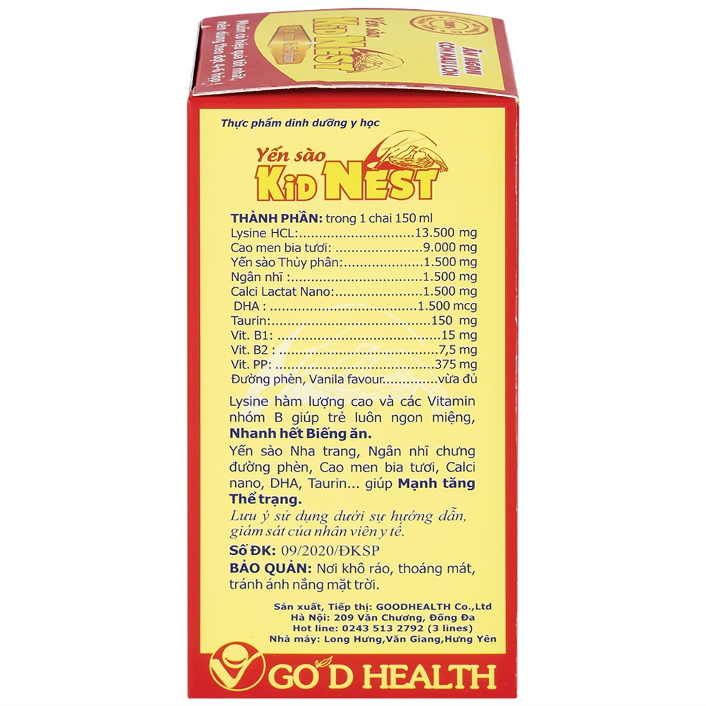Hình ảnh Yến sào Kid Nest Good Health giúp trẻ nhanh hết biếng ăn, ngủ ngon, tăng thể trạng (150ml)