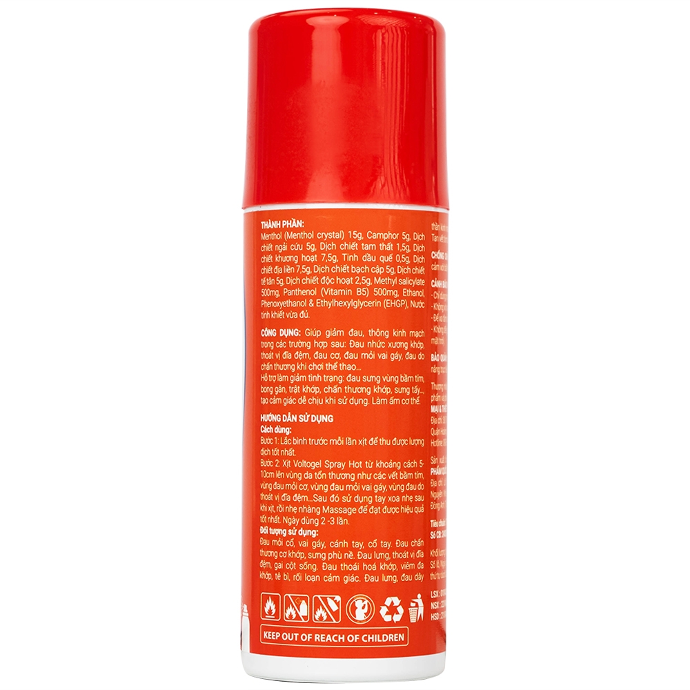 Hình ảnh Chai xịt nóng Voltogel hot spray giảm nhanh chóng các cơn đau cơ, đau vai, bầm tím, bong gân (120ml)