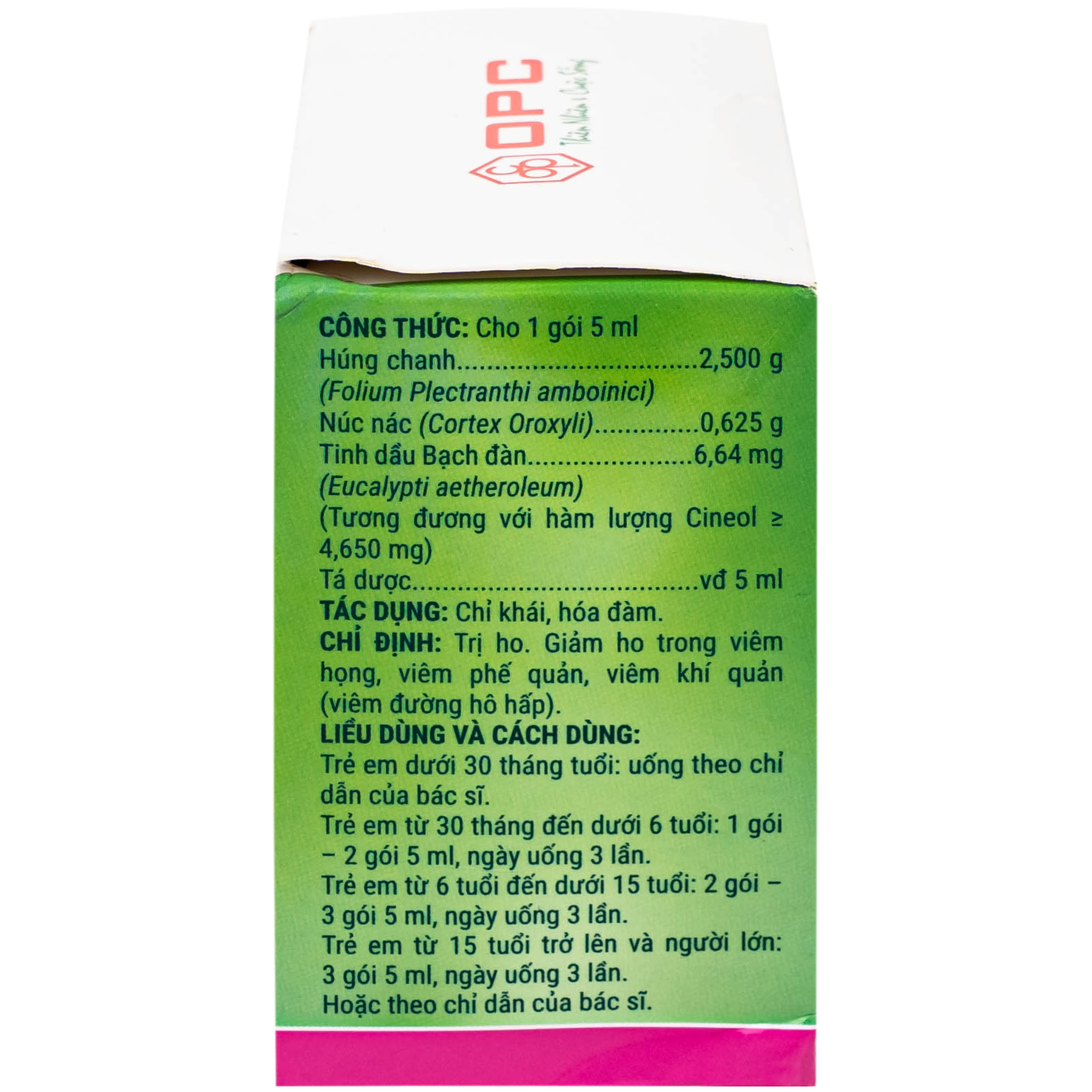 Hình ảnh Siro HoAstex-S OPC điều trị ho, giảm ho trong viêm họng, viêm phế quản (30 gói x 5ml)