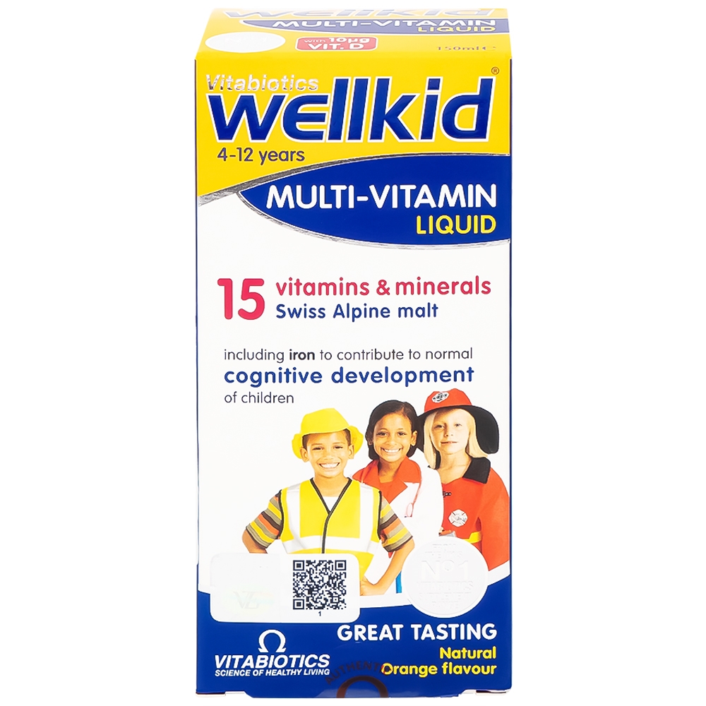 Hình ảnh Siro WellKid Multi-Vitamin Liquid bổ sung vitamin, khoáng chất cho trẻ em (150ml)