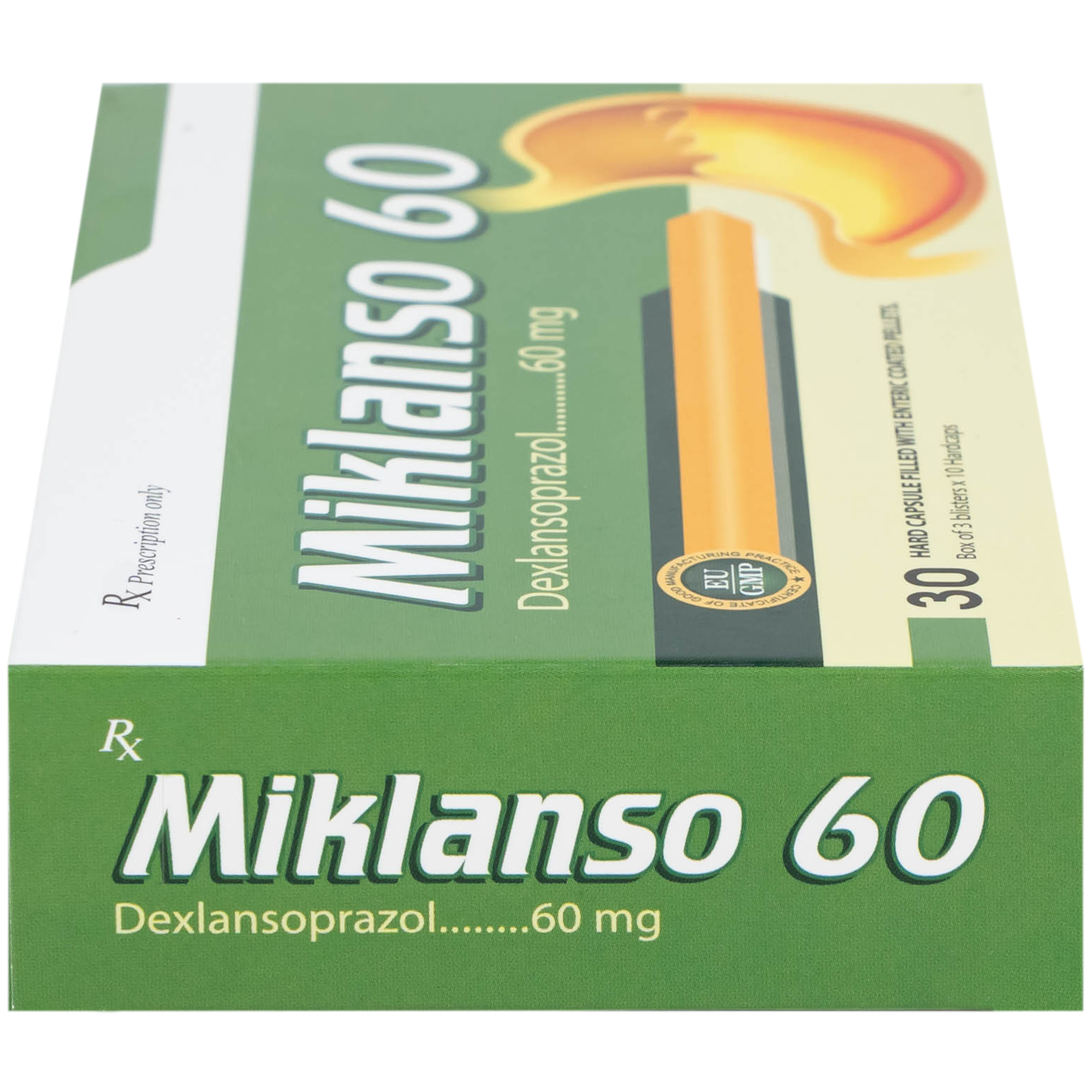 Hình ảnh Thuốc Miklanso 60mg Hdpharma điều trị viêm thực quản có trợt loét (3 vỉ x 10 viên)