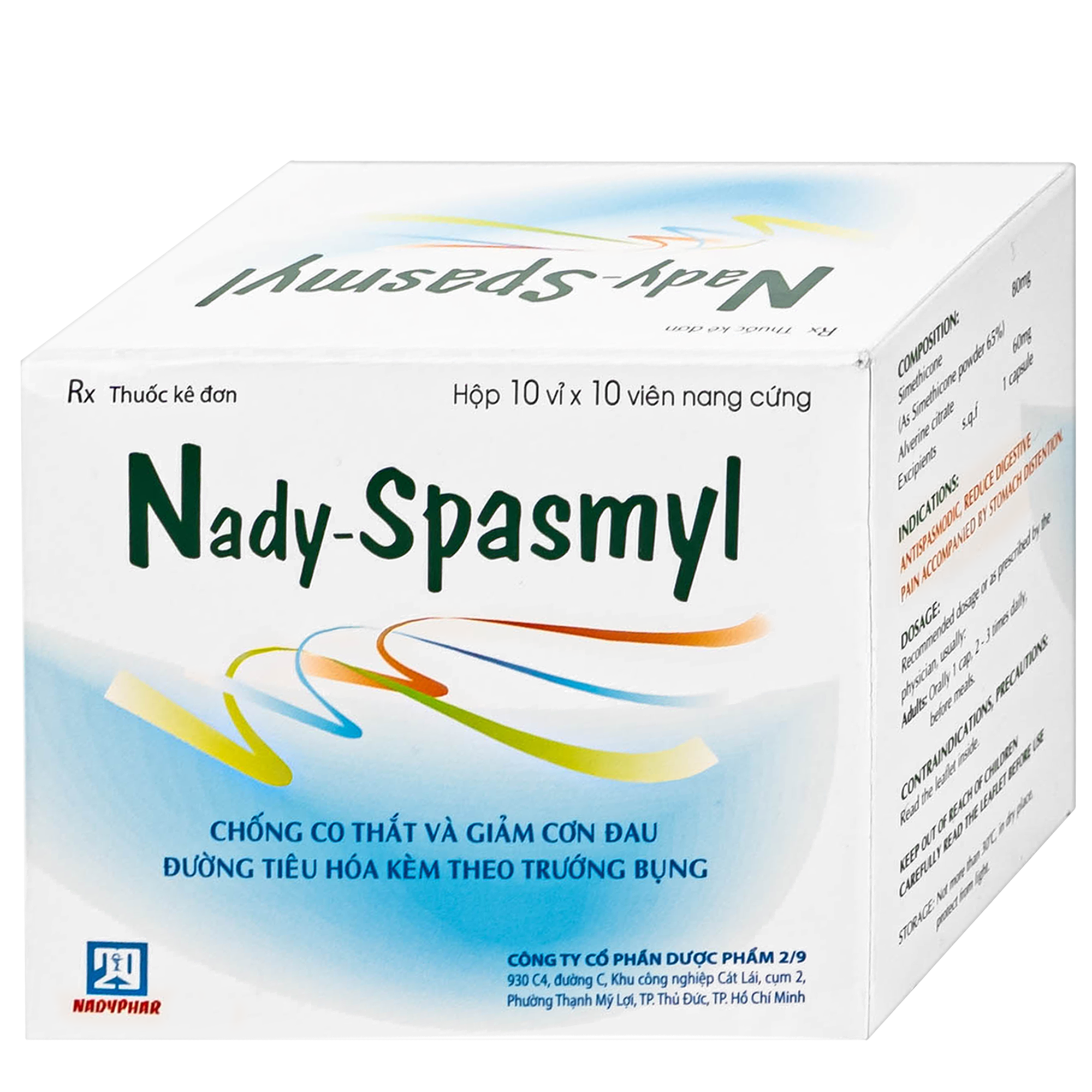 Hình ảnh Thuốc Nady-Spasmyl chống co thắt, giảm các cơn đau đường ruột, dạ dày ( 10 vỉ 10 viên )