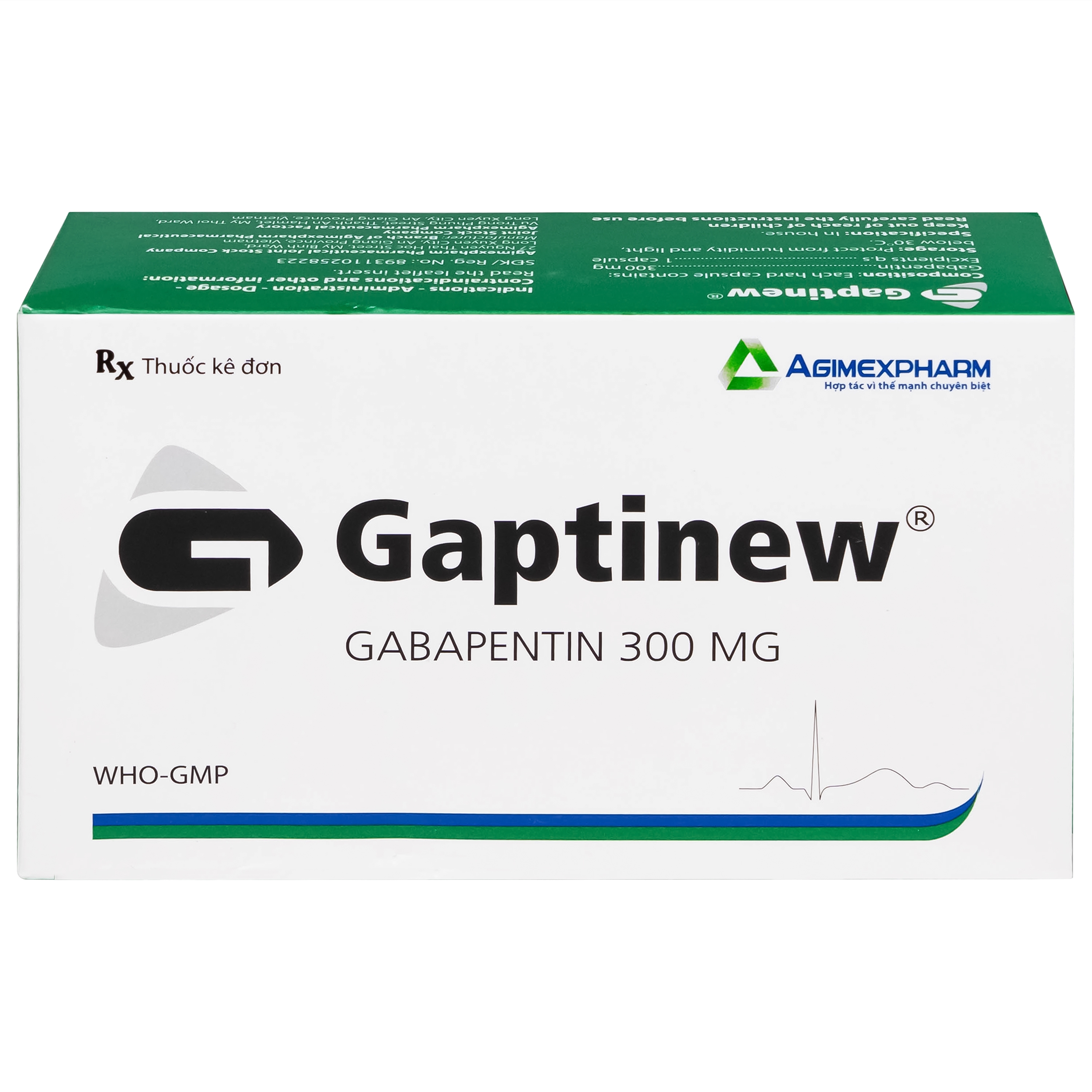 Hình ảnh Thuốc Gaptinew 300mg Agimexpharm điều trị động kinh và đau thần kinh ngoại biên (10 vỉ x 10 viên)