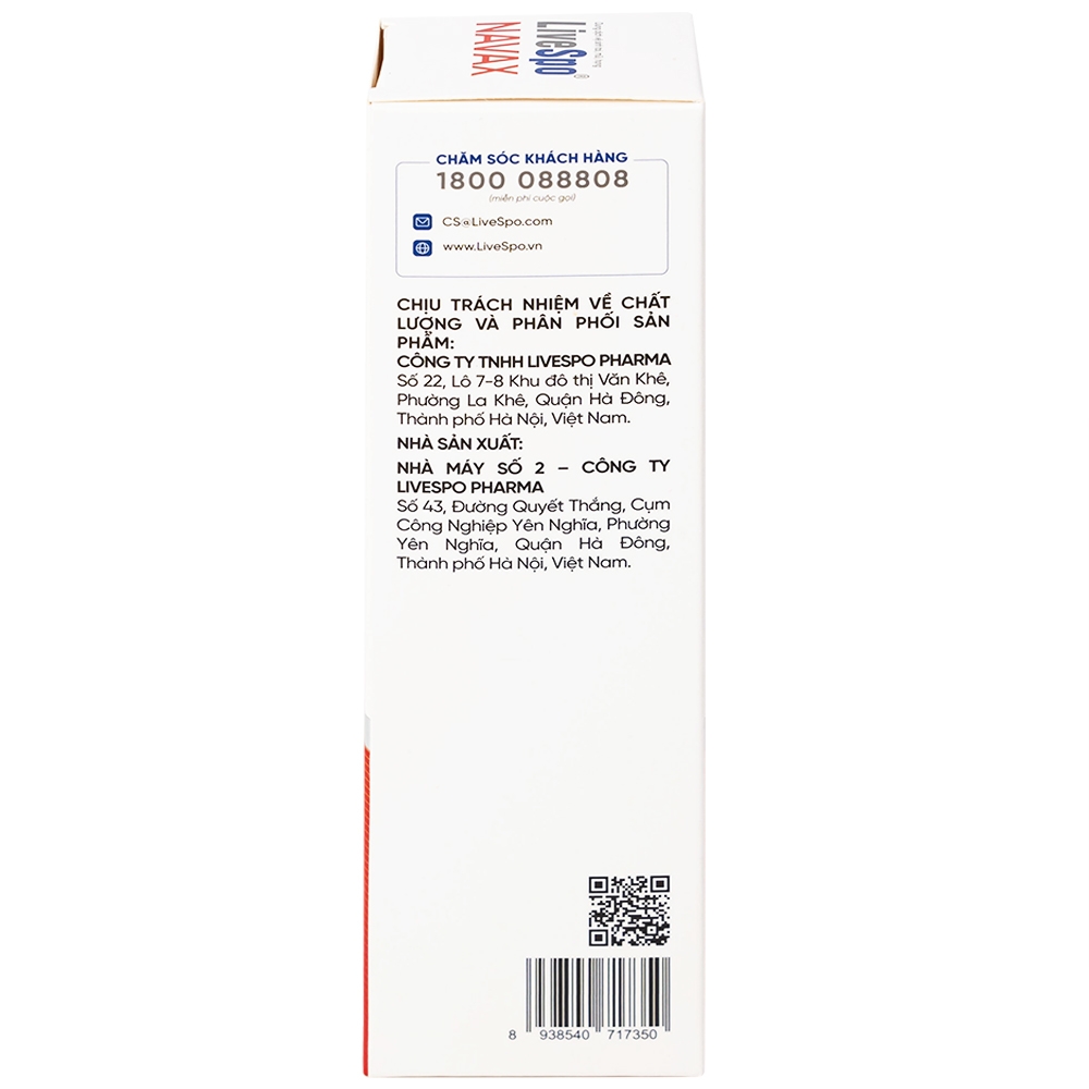 Hình ảnh Dung dịch vệ sinh tai mũi họng LiveSpo Navax 20ml 