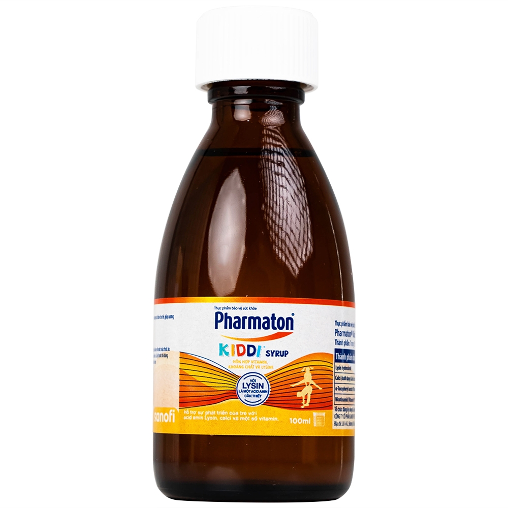 Hình ảnh Siro Pharmaton Kiddi Syrup 100ml Sanofi bổ sung Lysin, calci và một số vitamin