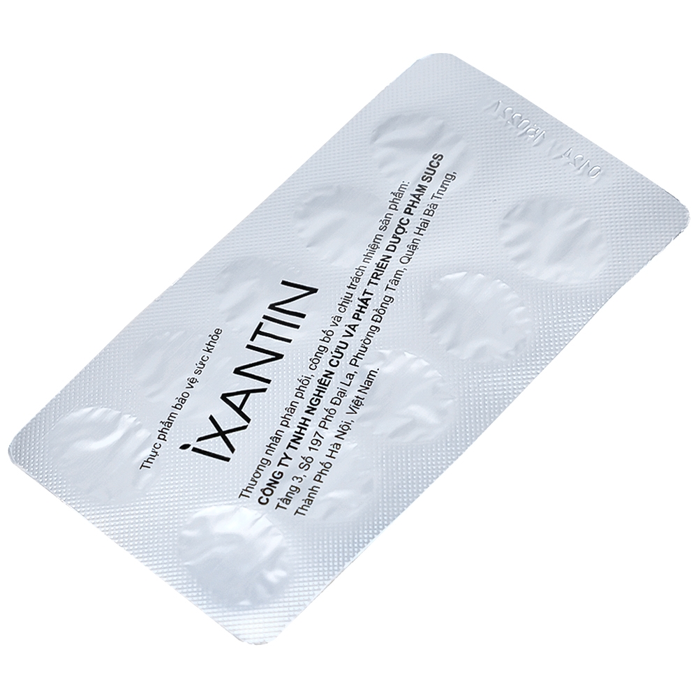 Hình ảnh Viên uống Ixantin Sucs bổ sung astaxanthin và vitamin B1, B6, B12 giúp cải thiện thị lực (3 vỉ x 10 viên)