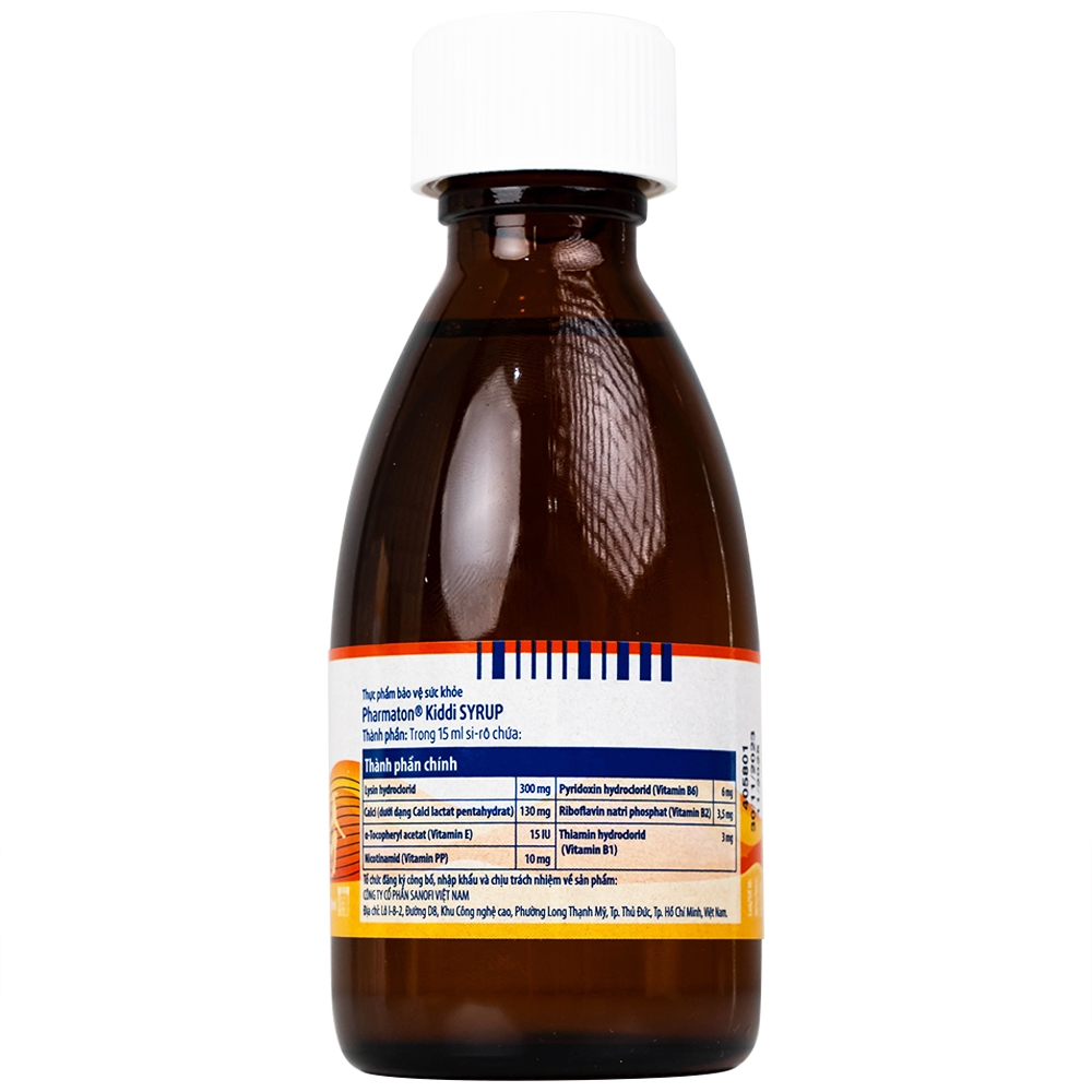 Hình ảnh Siro Pharmaton Kiddi Syrup 100ml Sanofi bổ sung Lysin, calci và một số vitamin