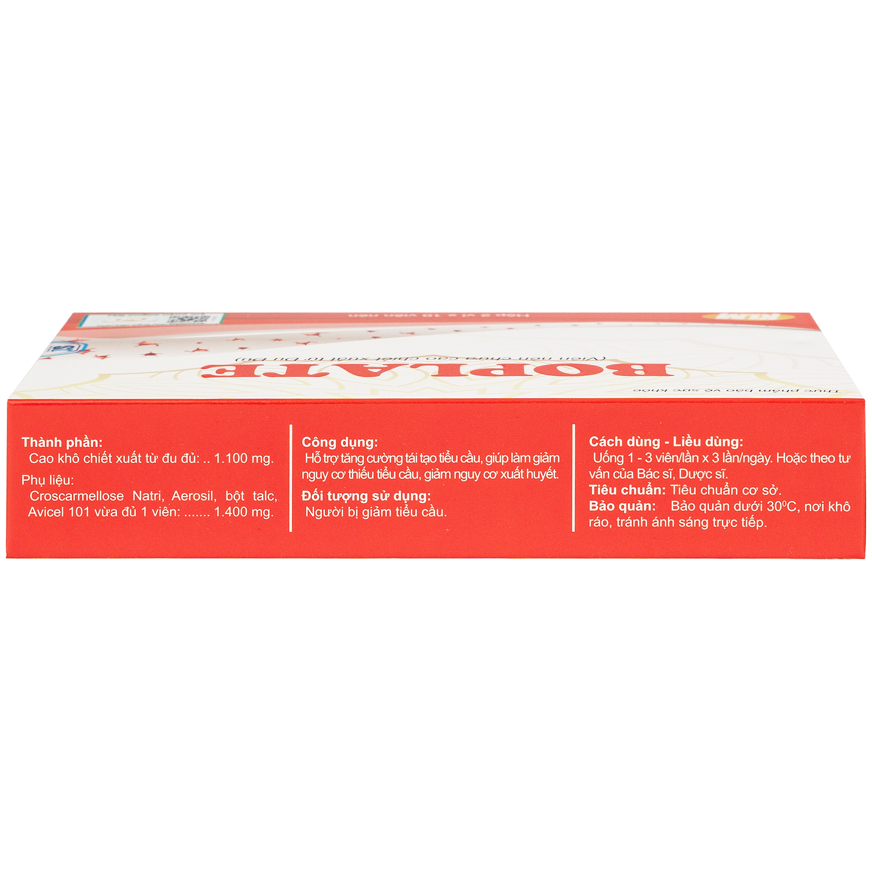 Hình ảnh Viên uống Boplate Santex hỗ trợ tăng cường tái tạo tiểu cầu, giảm nguy cơ thiếu tiểu cầu (2 vỉ x 10 viên)