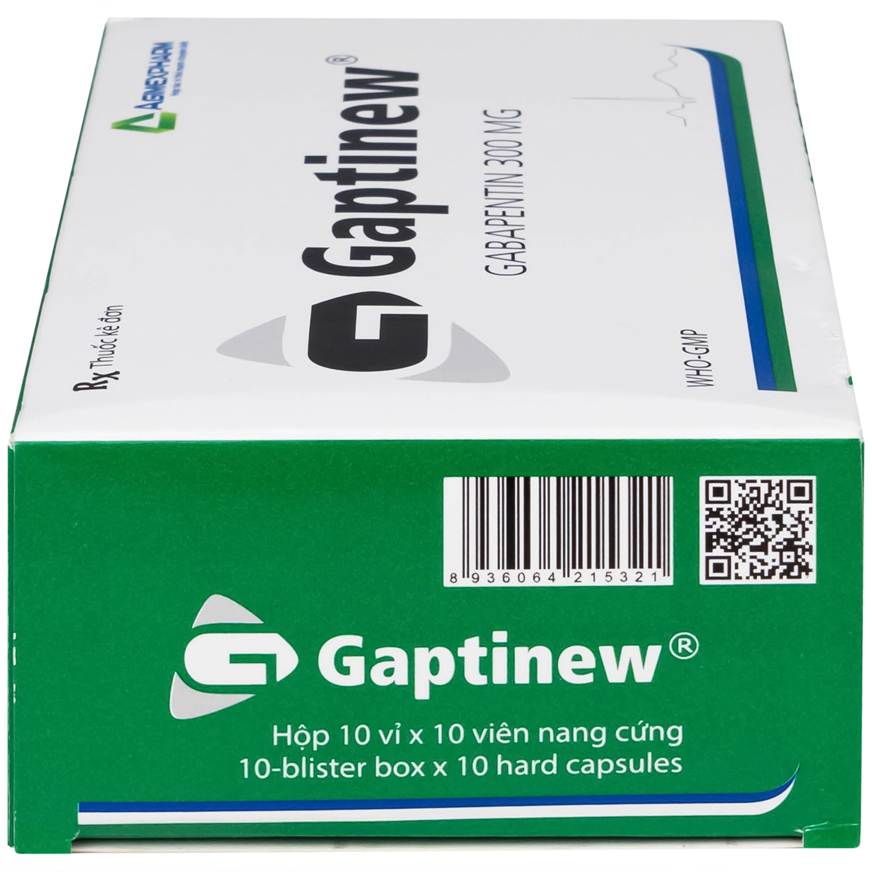 Hình ảnh Thuốc Gaptinew 300mg Agimexpharm điều trị động kinh và đau thần kinh ngoại biên (10 vỉ x 10 viên)
