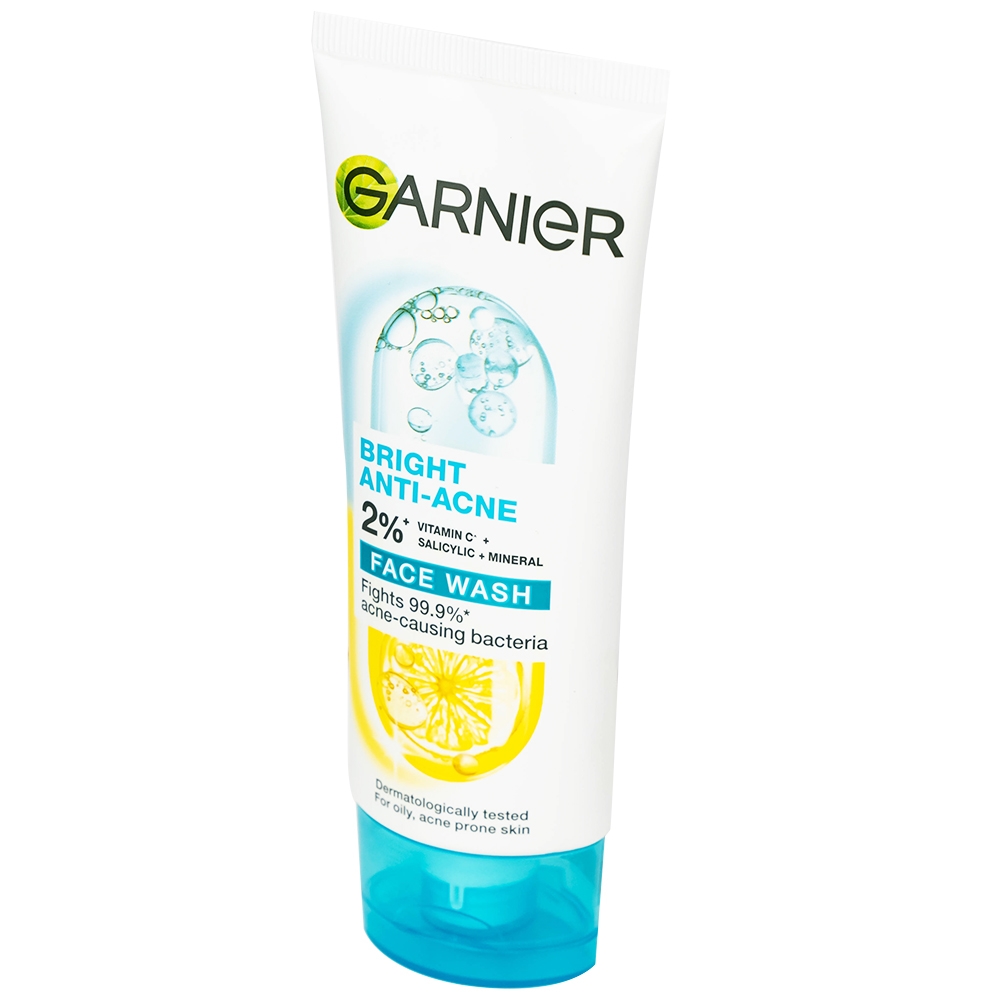 Hình ảnh Sữa rửa mặt ngừa mụn Garnier Skin Naturals Bright Complete Anti-Acne Cleansing Foam (100ml)