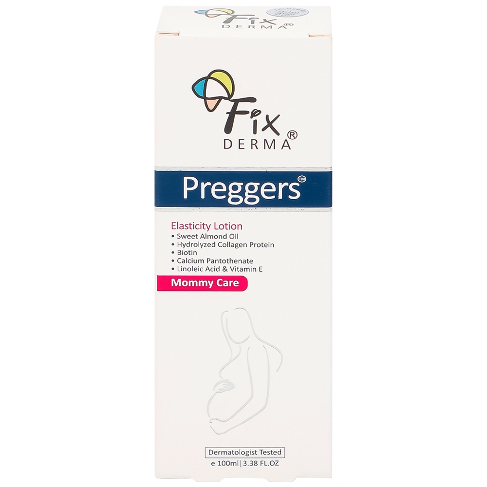 Hình ảnh Lotion Fixderma Preggers Elasticity dưỡng ẩm, giảm vết rạn cho phụ nữ mang thai và sau khi sinh (100ml)