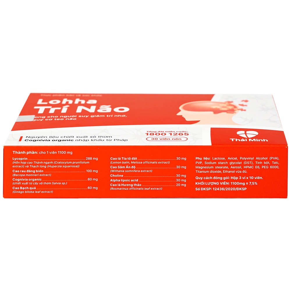 Hình ảnh Viên uống Lohha Trí Não Thái Minh điều trị và phòng ngừa các bệnh suy giảm trí tuệ (3 vỉ x 10 viên)