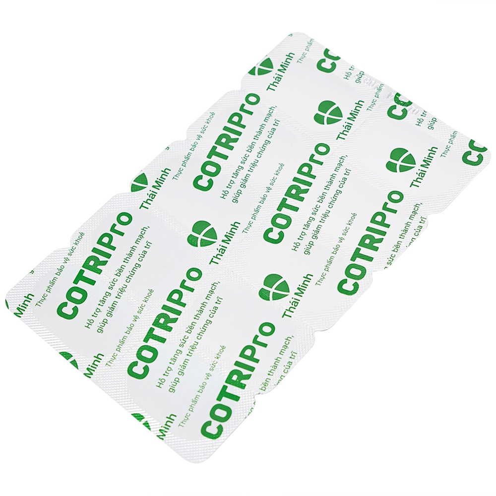 Hình ảnh Viên uống Cotripro Thái Minh hỗ trợ tăng sức bền thành mạch, giảm triệu chứng của trĩ (2 vỉ x 10 viên)