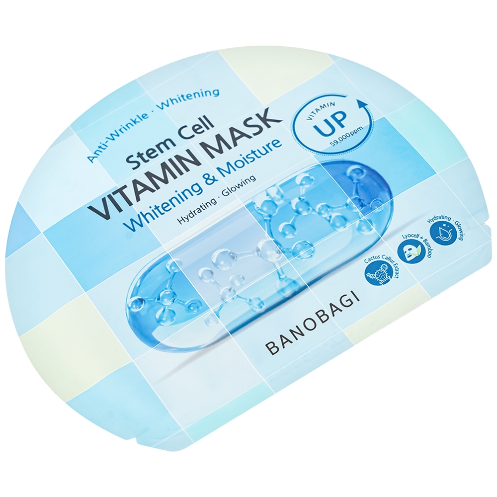 Hình ảnh Mặt nạ Banobagi Stem Cell Vitamin Mask Whitening And Moisture hỗ trợ cấp ẩm và dưỡng sáng da (30g)