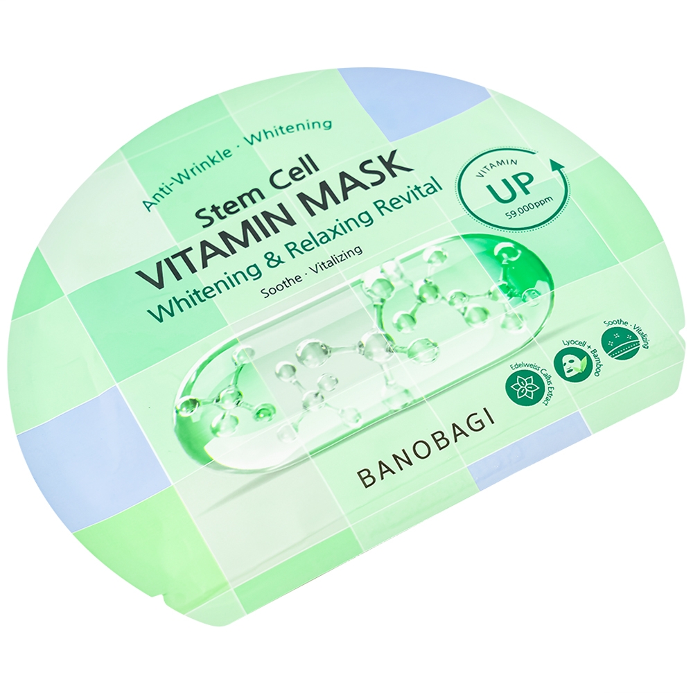 Hình ảnh Mặt nạ Banobagi stem cell vitamin mask whitening & relaxing revital làm dịu và giảm viêm da (30g)