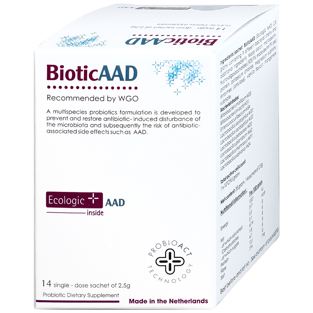 Hình ảnh Bột pha uống BioticAAD 2.5g Ecologic AAD bổ sung lợi khuẩn đường ruột, giảm rối loạn tiêu hóa (14 gói)