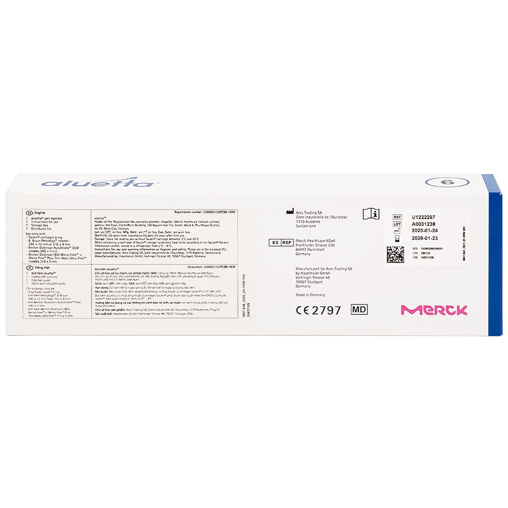 Hình ảnh Bút tiêm aluetta Merck điều trị bệnh tiểu đường bằng insulin