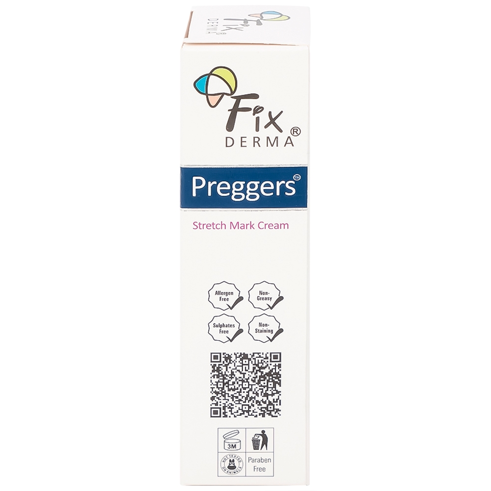 Hình ảnh Kem bôi da Fixderma Preggers Stretch Mark Cream dưỡng ẩm, giảm rạn da cho phụ nữ mang thai và sau sinh (60g)