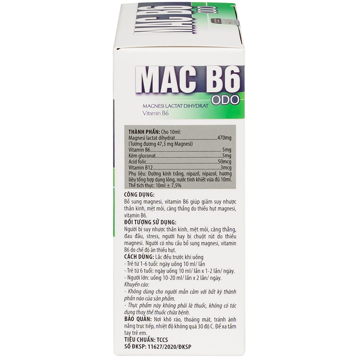 Hình ảnh Siro Mac B6 ODO 10ml Odoriko bổ sung magnesi, vitamin B6 (20 ống)