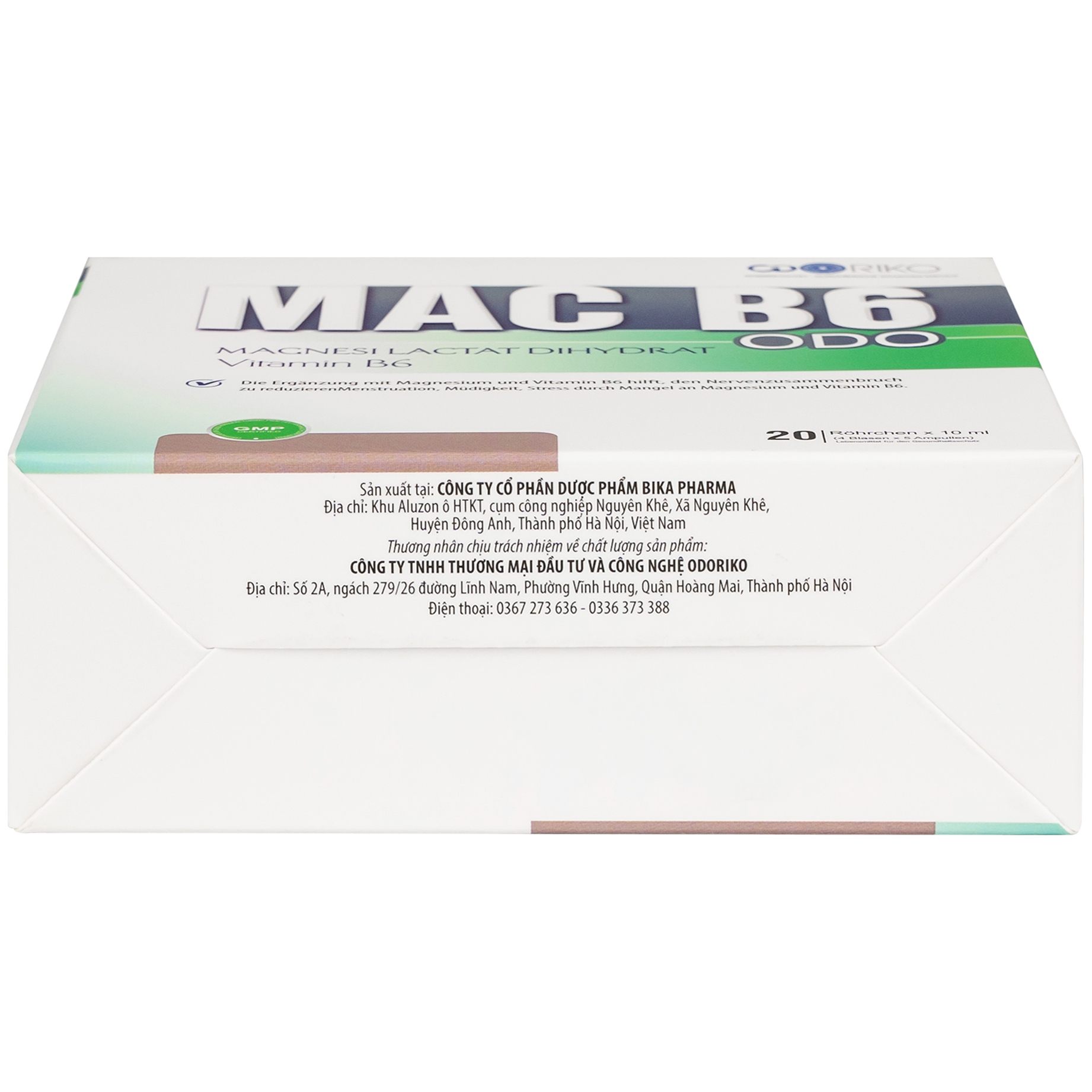 Hình ảnh Siro Mac B6 ODO 10ml Odoriko bổ sung magnesi, vitamin B6 (20 ống)