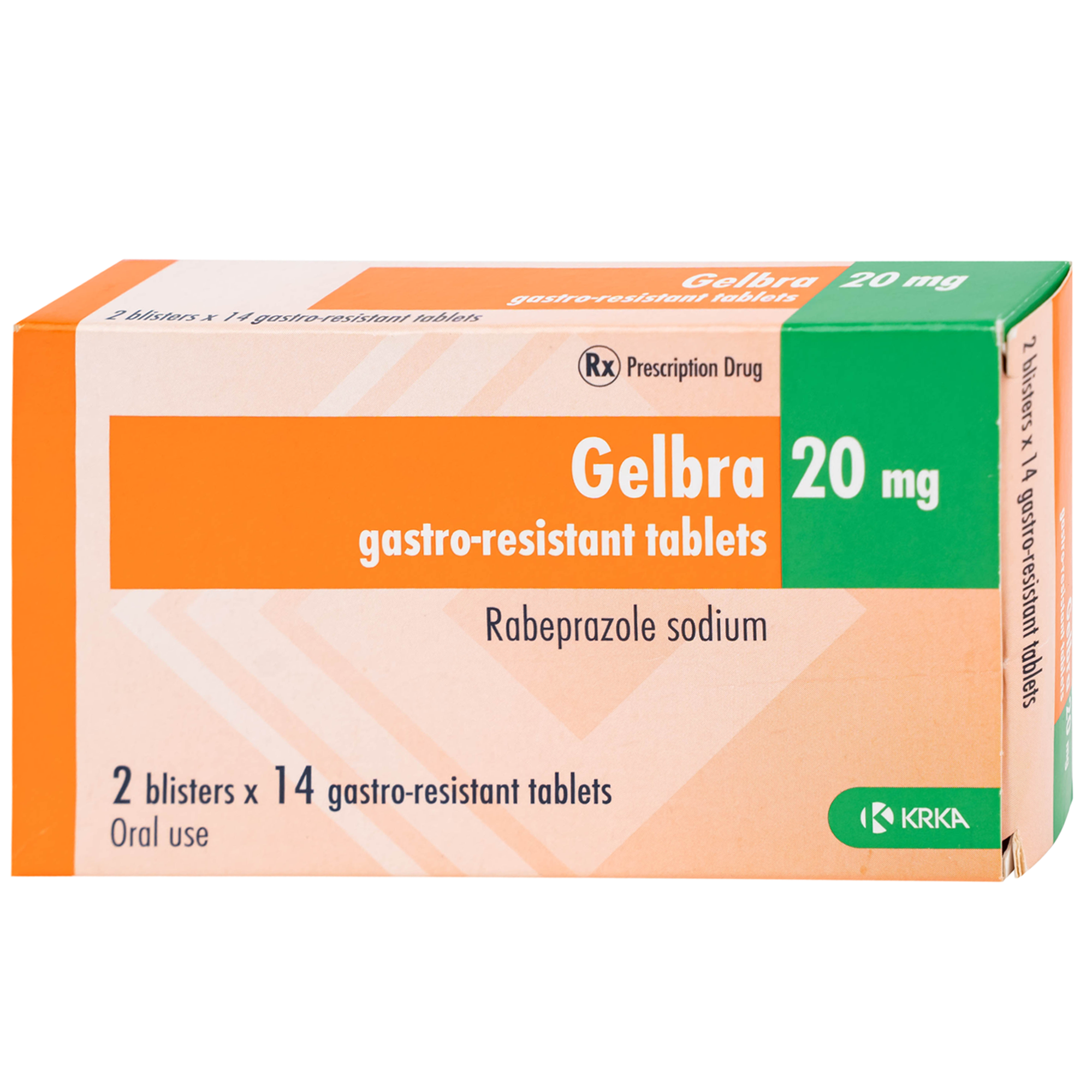 Hình ảnh Thuốc Gelbra 20mg KRKA điều trị các bệnh về dạ dày-tá tràng và trào ngược (2 vỉ x 14 viên)