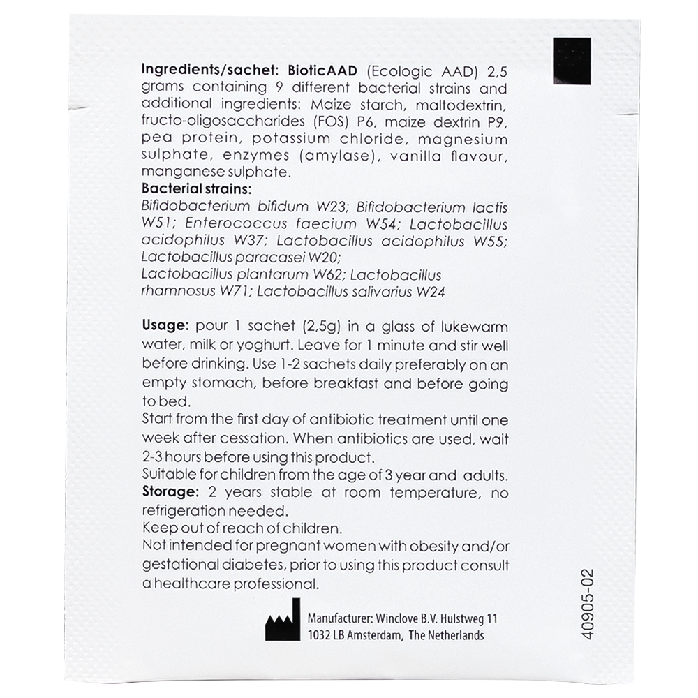 Hình ảnh Bột pha uống BioticAAD 2.5g Ecologic AAD bổ sung lợi khuẩn đường ruột, giảm rối loạn tiêu hóa (14 gói)