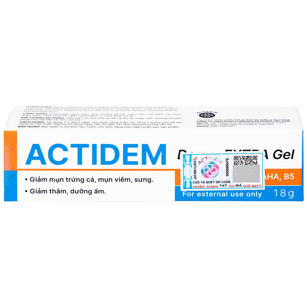 Hình ảnh Kem bôi da Actidem Derma Extra Gel 18g ngăn ngừa mụn, dưỡng da và hạn chế thâm sau mụn