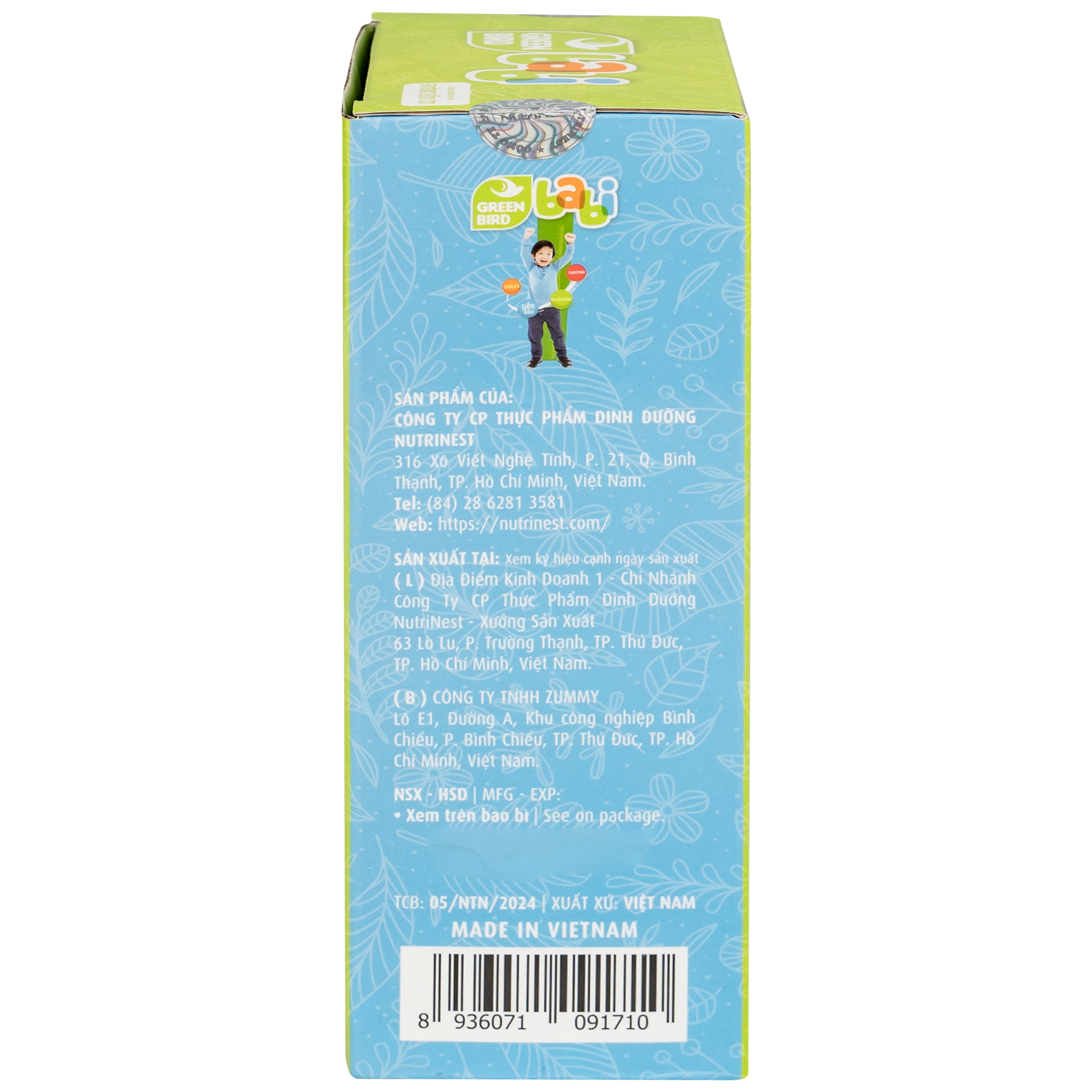 Hình ảnh Nước Yến Sào Green Bird Babi hương vani giúp tăng cường đề kháng và hệ miễn dịch (4 hũ x 72g)