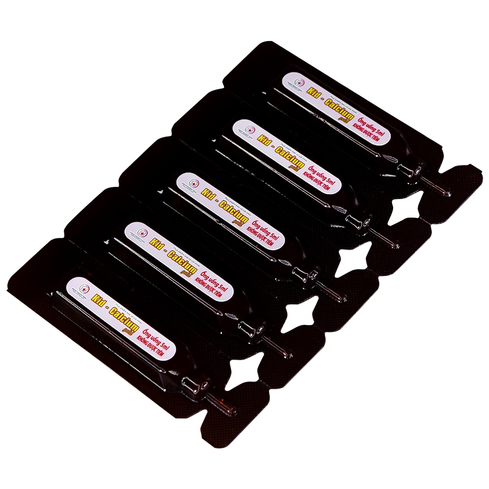 Hình ảnh Dung dịch uống Kid-Calcium Gold 5ml Home Health Vina bổ sung calci giúp xương, răng chắc khỏe (4 vỉ x 5 ống)