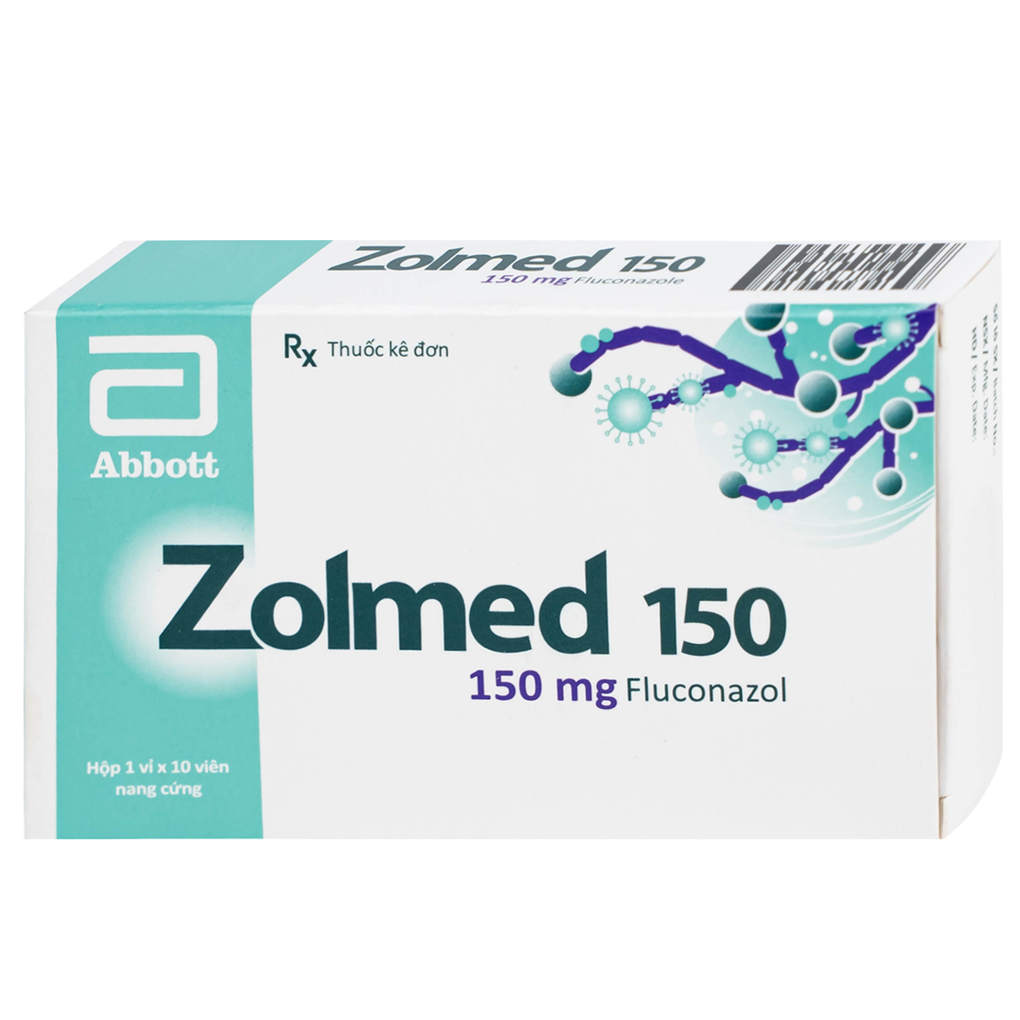 Hình ảnh Thuốc Zolmed 150 Abbott điều trị các bệnh nhiễm nấm, dự phòng nhiễm nấm (1 vỉ x 10 viên)
