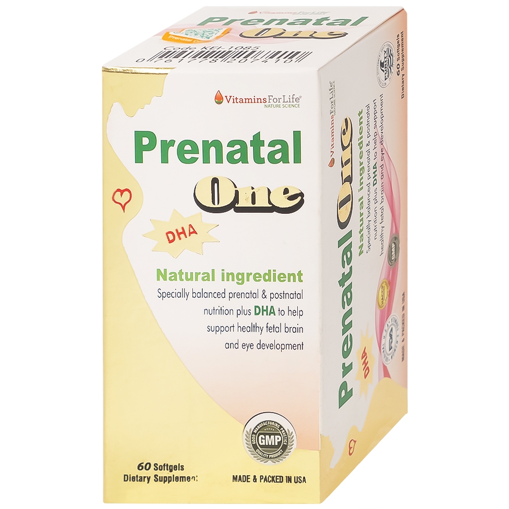 Hình ảnh Thực phẩm bảo vệ sức khỏe Prenatal One Vitamins For Life cung cấp DHA, vitamin và khoáng chất