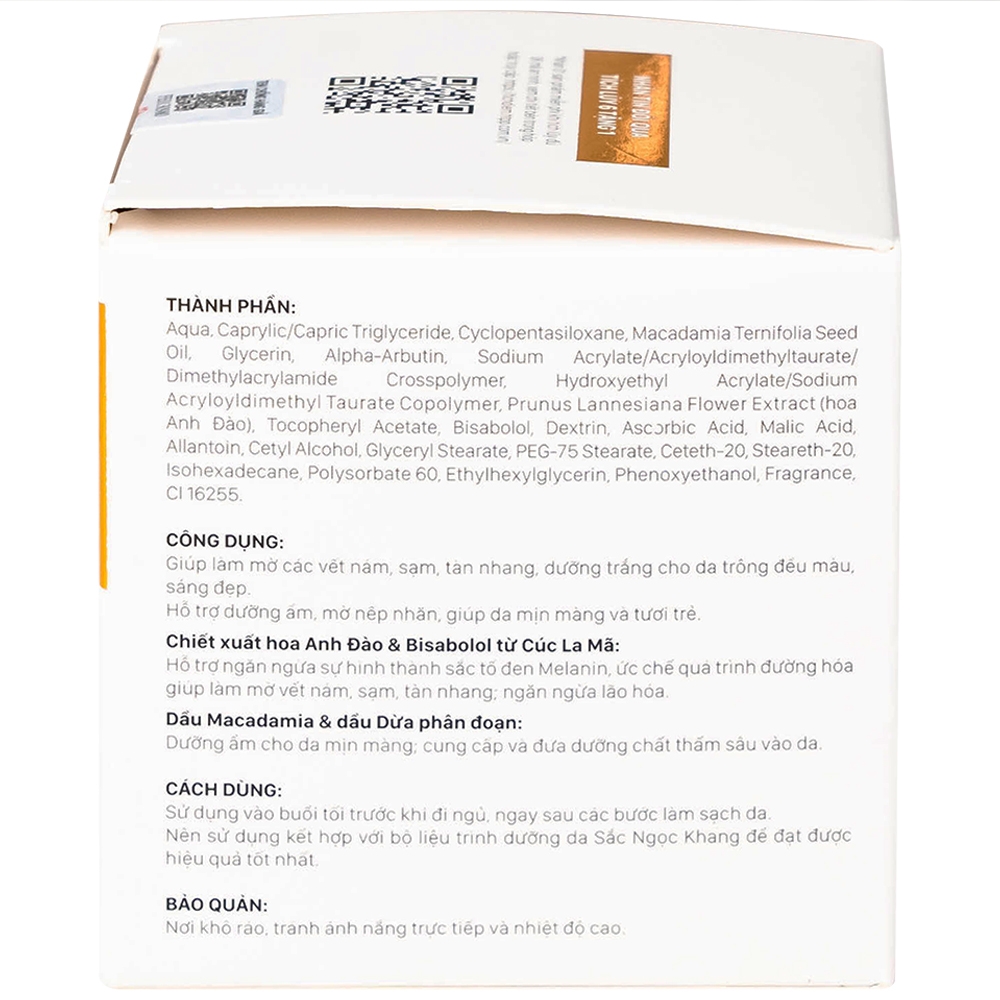 Hình ảnh Kem dưỡng da ban đêm Sắc Ngọc Khang 30g làm mờ các vết nám, sạm, tàn nhang