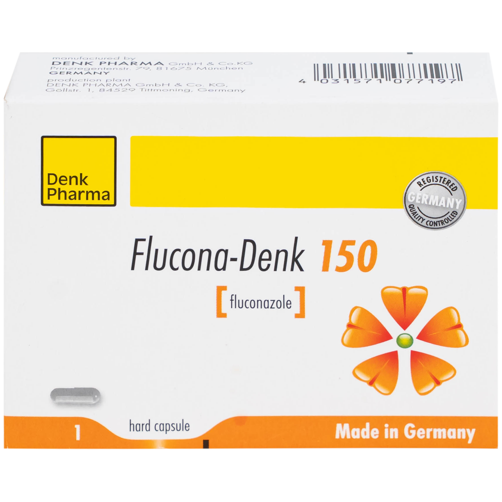 Hình ảnh Thuốc Flucona-Denk 150mg điều trị nhiễm nấm candida ở người lớn (1 viên)