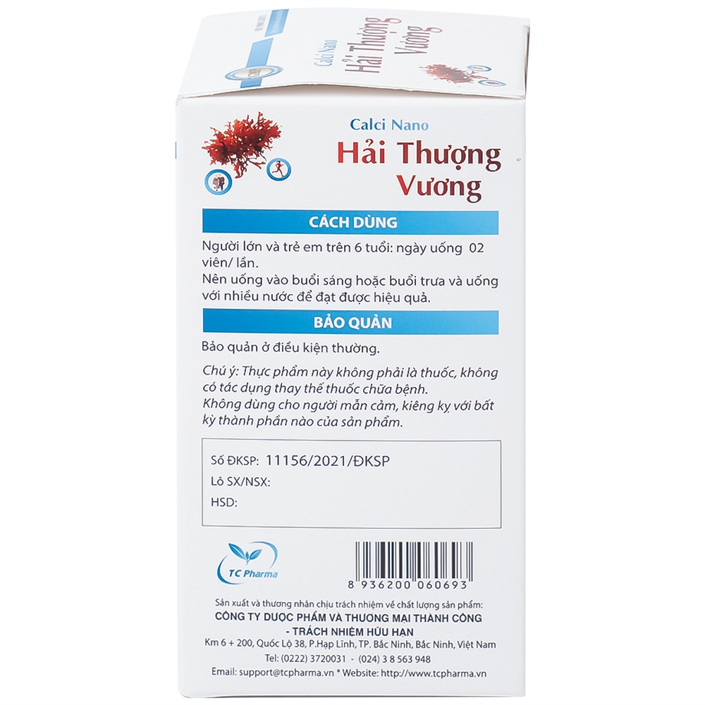 Hình ảnh Viên uống Calci Nano Hải Thượng Vương bổ sung Calci, vitamin D3 cho cơ thể (60 viên)
