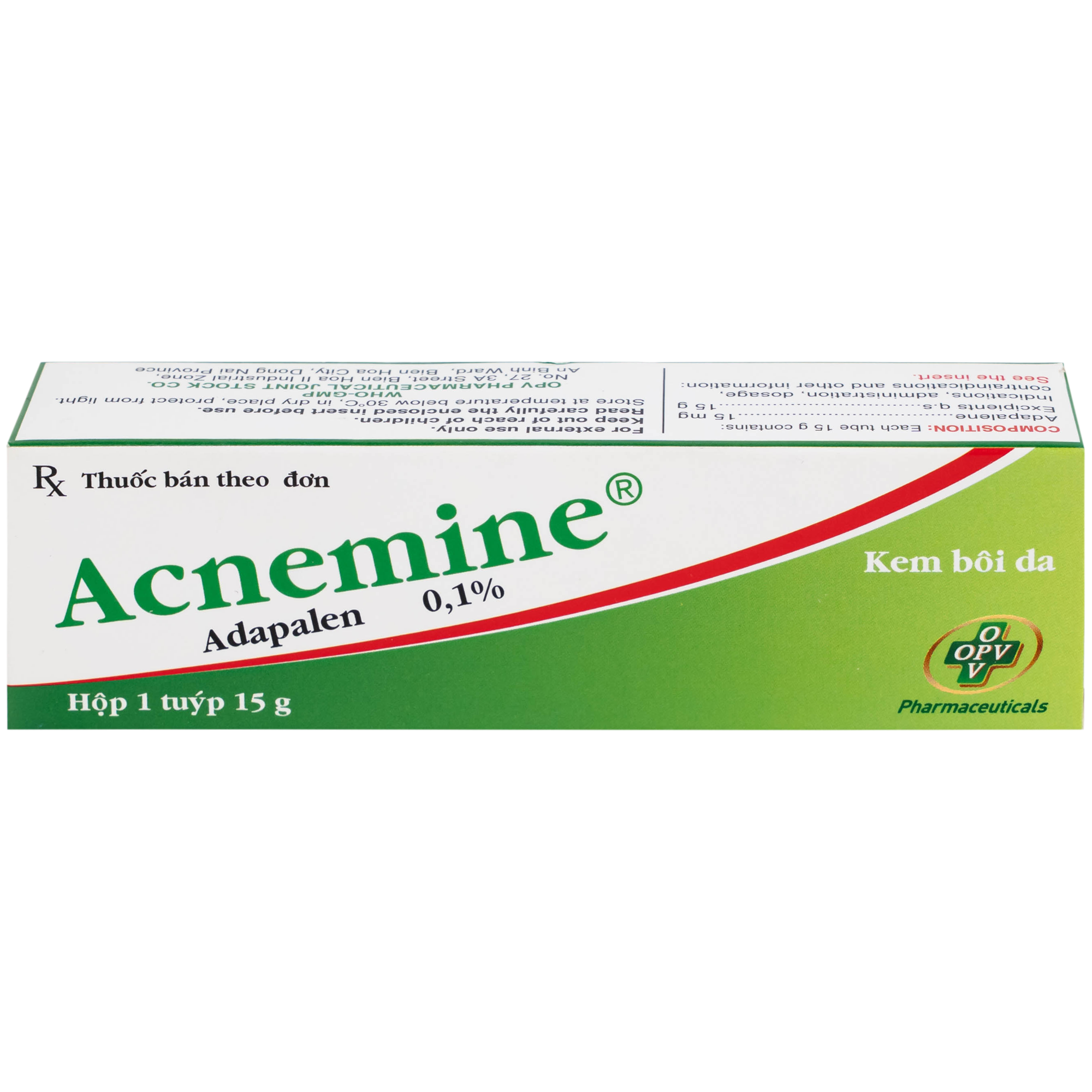 Hình ảnh Thuốc bôi da Acnemine Adapalen 0.1% OPV (15g)