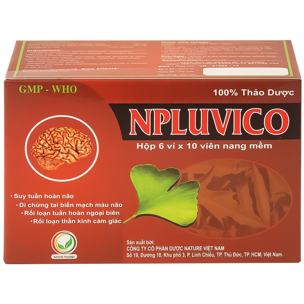 Hình ảnh Thuốc Npluvico Nature điều trị suy tuần hoàn não (6 vỉ x 10 viên)