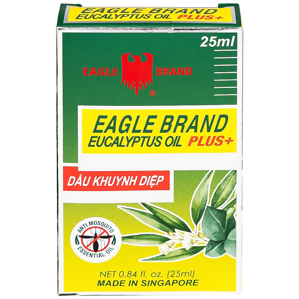 Hình ảnh Dầu khuynh diệp con ó Eagle Brand Eucalyptus Oil Plus+ 25ml chống muỗi 8 tiếng, điều trị cảm cúm