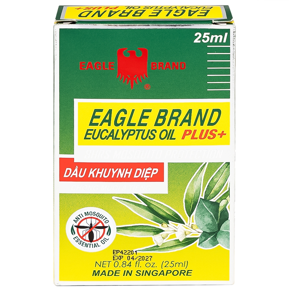 Hình ảnh Dầu khuynh diệp con ó Eagle Brand Eucalyptus Oil Plus+ 25ml chống muỗi 8 tiếng, điều trị cảm cúm