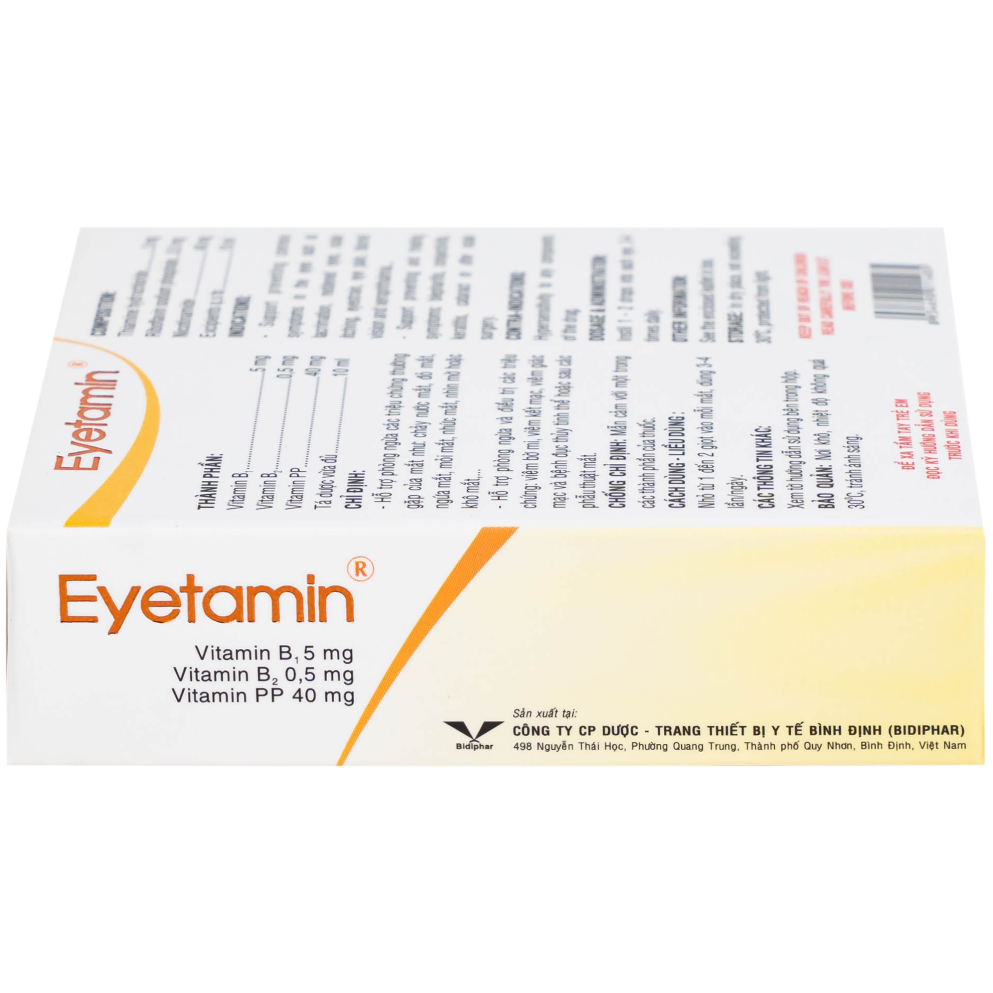 Hình ảnh Dung dịch nhỏ mắt Eyetamin 10ml Bidiphar hỗ trợ phòng ngừa các triệu chứng chảy nước mắt, đỏ mắt