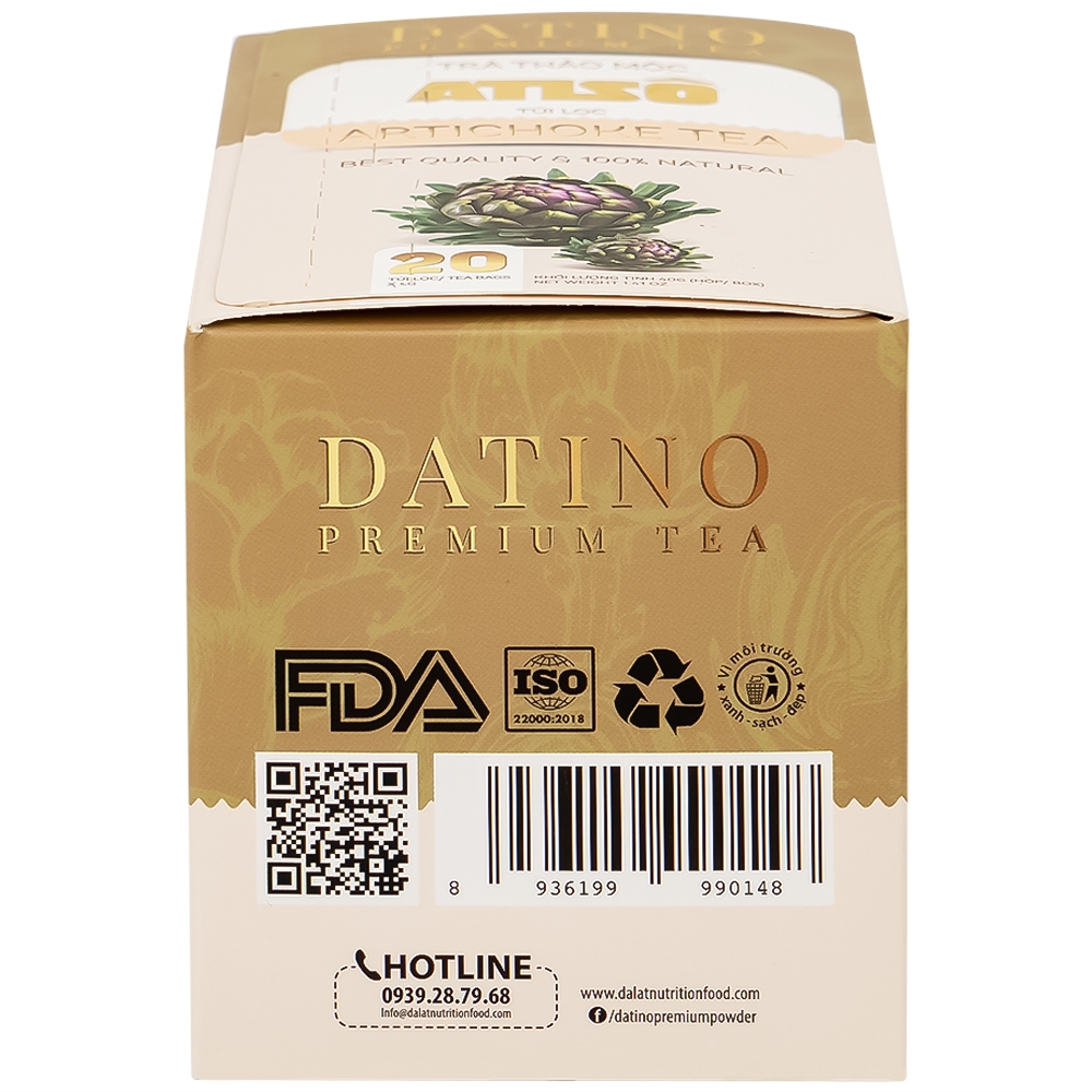 Hình ảnh Trà thảo mộc Atiso Datino Premium Tea hỗ trợ giải độc gan, tăng cường chức năng gan (20 túi x 2g)