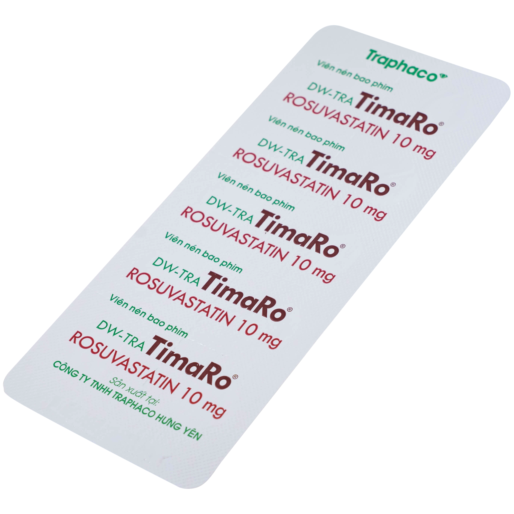 Hình ảnh Thuốc DW-TRA TimaRo Rosuvastatin 10mg Traphaco điều trị rối loạn lipid máu ở người lớn và trẻ em (3 vỉ x 10 viên)