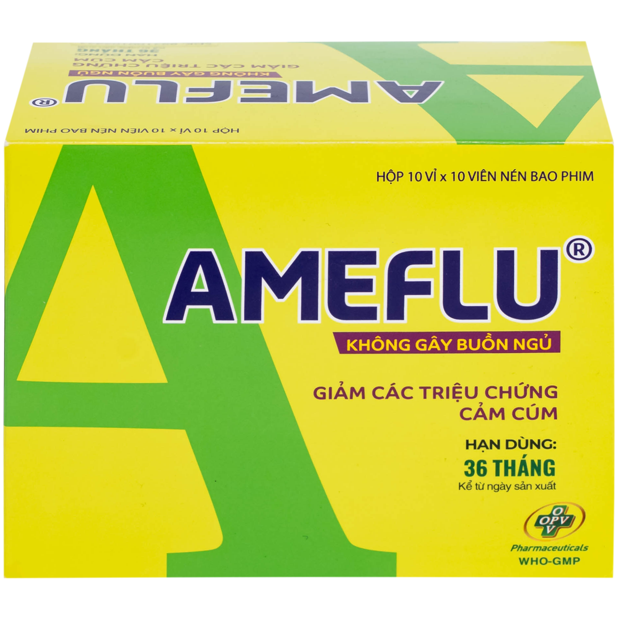 Hình ảnh Thuốc Ameflu Không Gây Buồn Ngủ OPV điều trị các triệu chứng cảm lạnh và cảm cúm (10 vỉ x 10 viên)